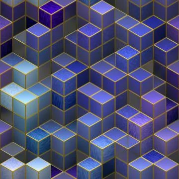 Seamless  3D cubic abstract pattern Stock Illustration