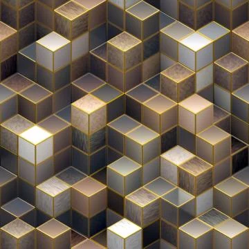 Seamless  3D cubic abstract pattern 스톡 일러스트