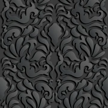 Seamless 3D Damask Pattern Stock Illustration