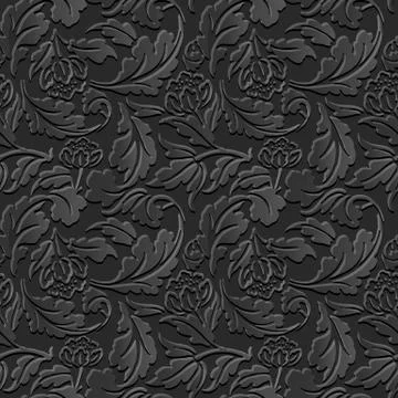 Seamless 3D dark paper cut art flower spiral cross leaf Illustrazione stock