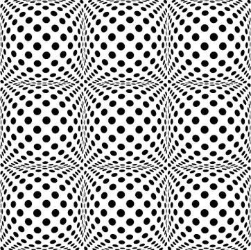 Seamless 3d dotted pattern with bulging distortion effect イラスト素材