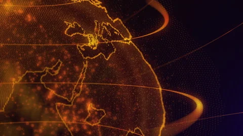 Seamless 3D Earth globe rotating motion background. Futuristic communication Stock Footage 156713165
