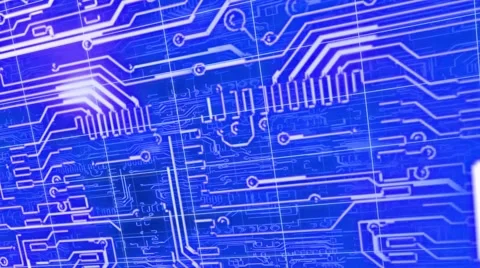 Seamless 3D electricity light in electrical circuit abstract futuristic pattern Stock Footage 68782706