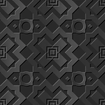 Seamless 3D elegant dark paper art Rectangle Cross Illustrazione stock