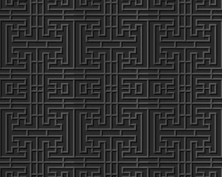 Seamless 3D elegant dark paper art Spiral Rectangle Cross Stock-Illustration