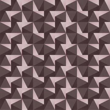 Seamless 3D geometric pattern with abstract triangles and polygons in brown.. 库存插图