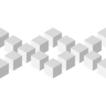 Seamless 3D geometrical pattern of arranged cubes. Abstract design vector Ilustración de archivo