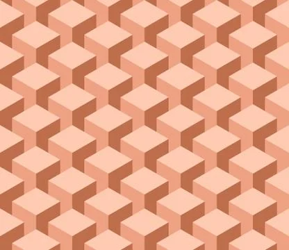 Seamless 3D geometrical pattern of cube columns. Abstract design vector Stock Illustration
