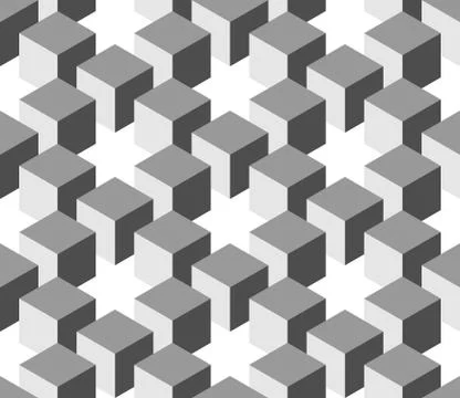 Seamless 3D geometrical pattern of cube columns. Abstract design vector Illustrazione stock