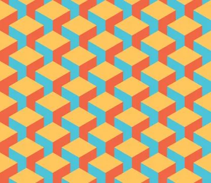 Seamless 3D geometrical pattern of cube columns. Abstract design vector Illustrazione stock