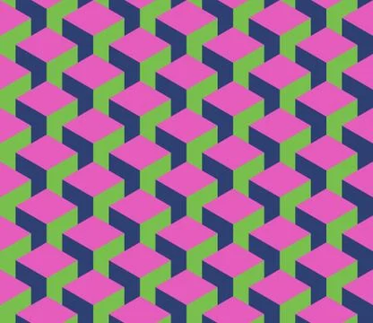 Seamless 3D geometrical pattern of cube columns. Abstract design vector Illustrazione stock