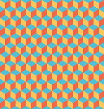 Seamless 3D geometrical pattern of cubes. Abstract design vector background Stock Illustration