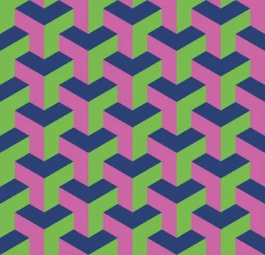 Seamless 3D geometrical pattern of overlapping cubes. Abstract design vector Ilustración de archivo