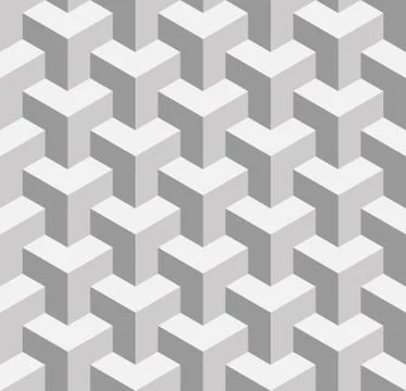 Seamless 3D geometrical pattern of overlapping cubes. Abstract design vector Stock Illustration