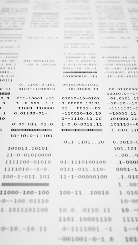 Seamless 3D loop of binary code on a clean white background Stock Footage 348019058
