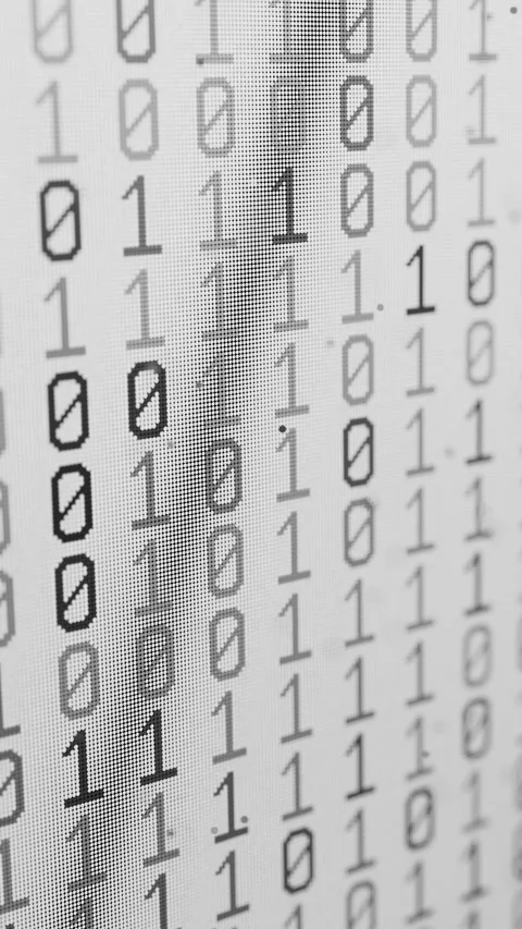 Seamless 3D loop of black binary digits on a white digital screen. Stock Footage 341887847