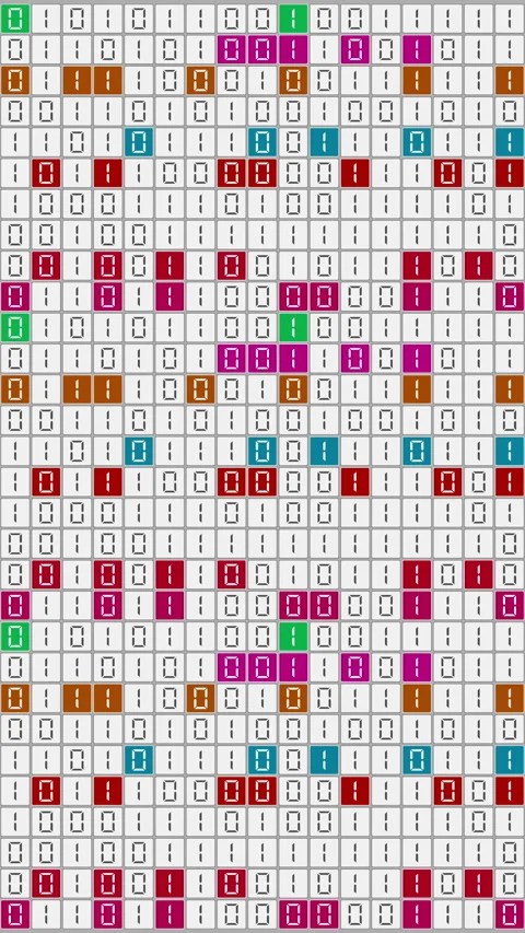 Seamless 3D loop of colorful binary digits on a white digital grid. Stock Footage 348018553