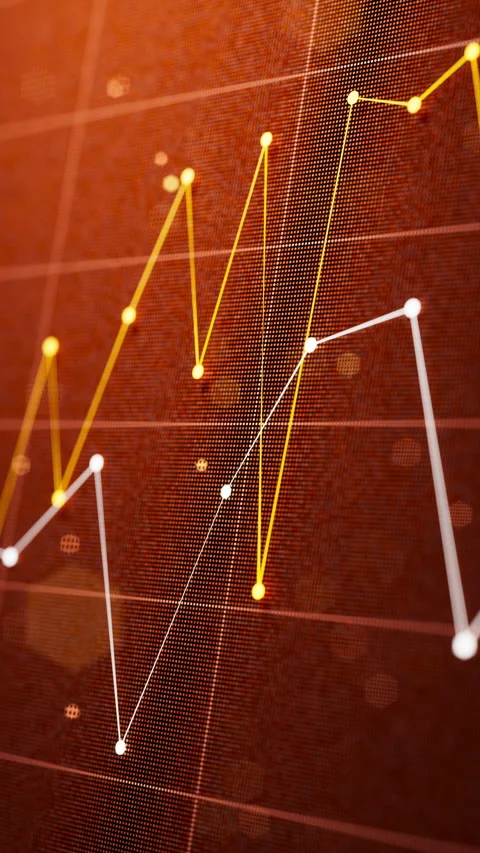 Seamless 3D loop of dynamic market and analytics charts. Stock Footage 322017423