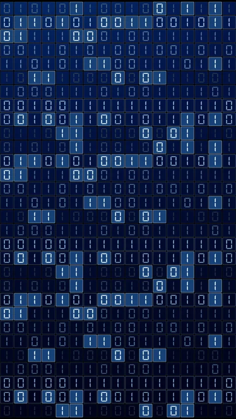 Seamless 3D loop of glowing blue binary digits on a digital grid. Stock Footage 348018508