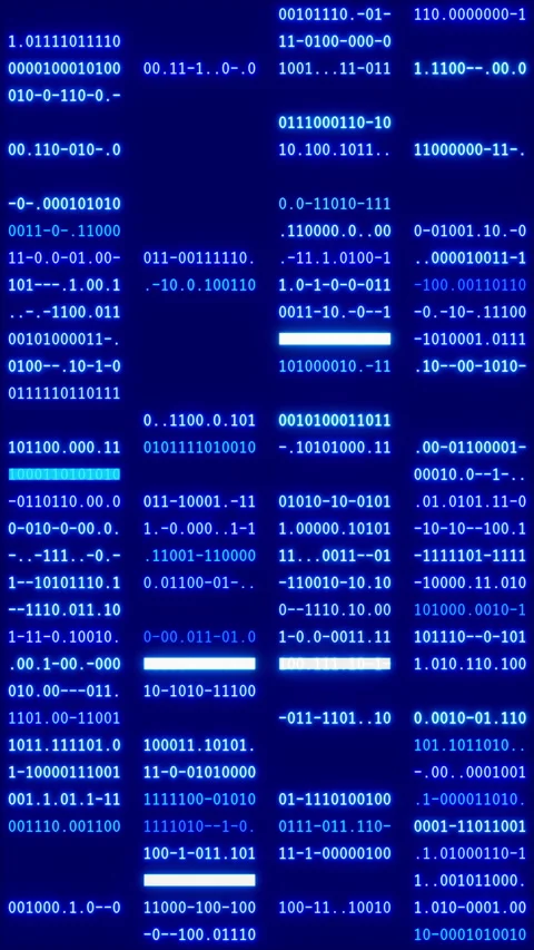 Seamless 3D loop of glowing blue binary code and digital data Stock Footage 348019257