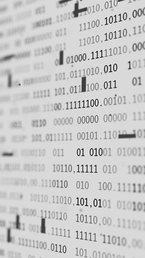 Seamless 3D loop of monochrome binary code and data flow Stock Footage 341885301