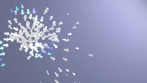 Seamless 3D Loop of Rotating Arrow Streams Reacting in Dynamic Motion to Re.. Stock Footage 310049406