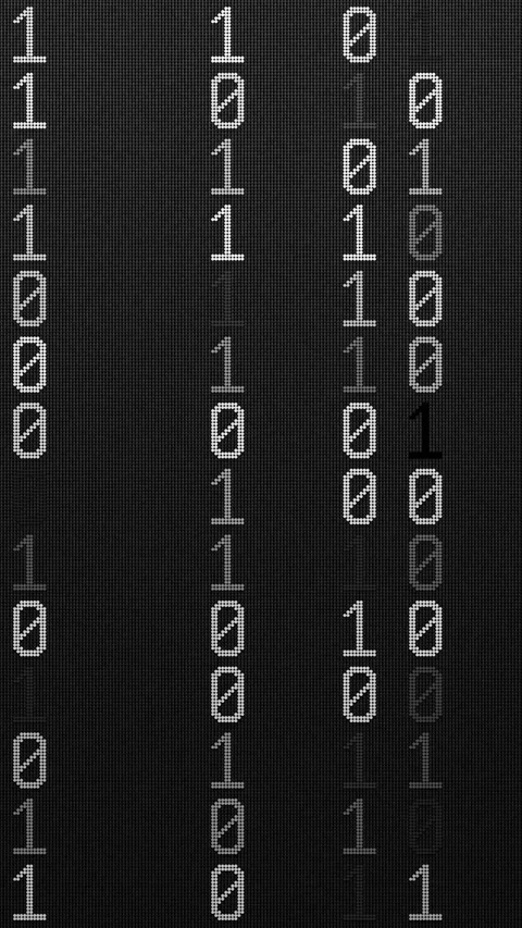 Seamless 3D loop of white binary digits on a black digital screen. Stock Footage 348018657