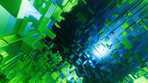 A seamless 3D looping animation of a flight through an endless Stock Footage 329164820