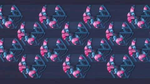 Seamless 3D pattern. Complex nodes rhythmically transform in isometry Stock-Footage 333681064