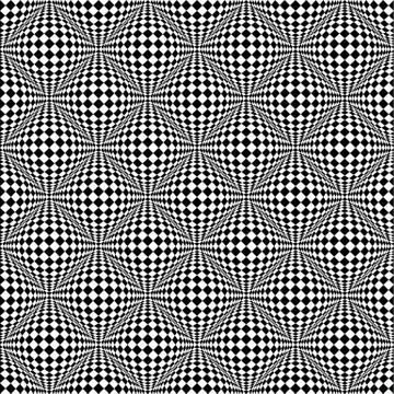 Seamless 3d pattern with mosaic of squares with bulging distortion effect. Pr Illustrazione stock