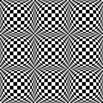 Seamless 3d pattern with mosaic of squares with bulging distortion effect. Pr Stock Illustration