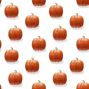 Seamless 3D pattern with orange pumpkins Stock Illustration