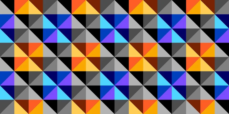 Seamless 3D pattern. Triangles. Optical illusions. Wrapping. Stock Illustration