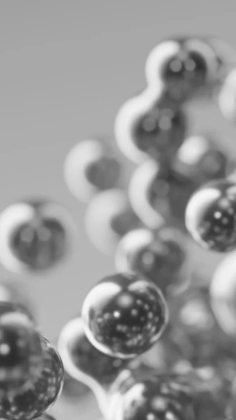 Seamless 3D render animation abstract silver metallic gray morphing slow motion Stock Footage 249617172