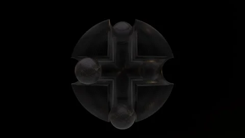 Seamless 3D rendered spheres made of dark matter on black background Stock Footage 246066161