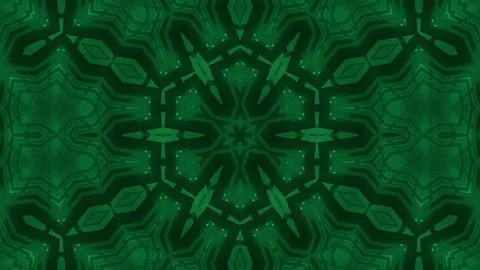 Seamless 3d rendering of a green motion graphics background with mandala pattern Stock Illustration