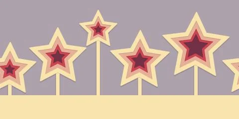 Seamless 3d stars Border Stock Illustration
