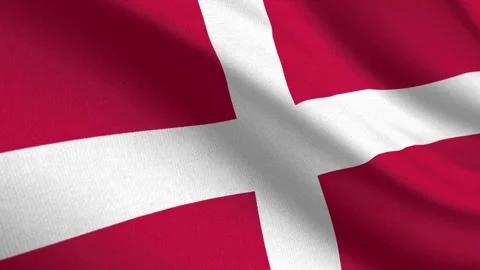 Seamless 3D video of the Denmark flag fluttering in the wind looping 動画素材 335296200