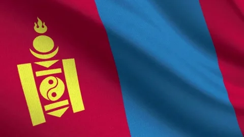 Seamless 3D video of the Mongolia flag fluttering in the wind looping Stock Footage 337648633