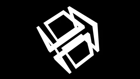 Seamless 4K abstract 3D animation of a distorted square form with strong pers Stock Footage 327960560