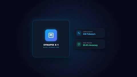 Seamless 4K AI Neural Processing Unit Core Synapse Looping Video Stock Footage 347661821