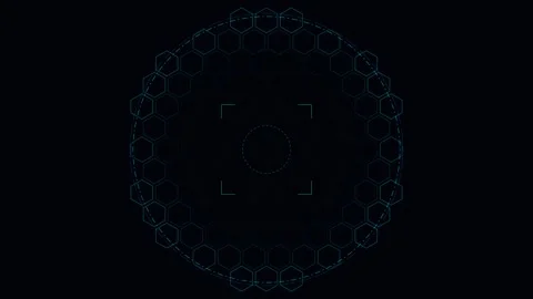 Seamless 4K Cybersecurity Hexagonal Shield Encryption Barrier Looping Background Stock Footage 347661802
