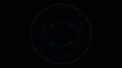 Seamless 4K Deep Space Orbital Navigation and Celestial Starchart Looping HUD Stock Footage 347661812