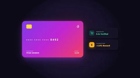 Seamless 4K E-Commerce Fast Checkout Credit Card Payment Motion Loop Stock Footage 347661826