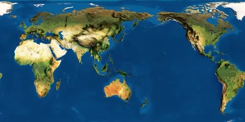 Seamless 4K Earth Rotation Loop for Fulldome Projection Video stock 338392811