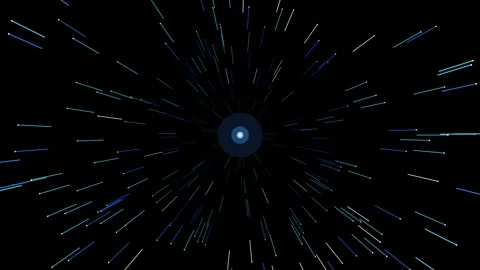 Seamless 4K Hyperspace Warp Speed Starfield Tunnel Sci-Fi Looping Video Stock Footage 347661653