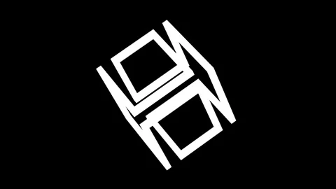 Seamless 4K loop of an abstract tangled square shape in minimalist geometric Stock Footage 327960558