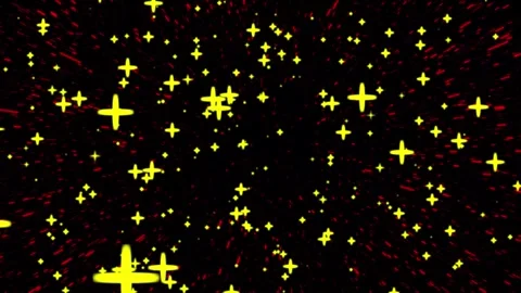 A seamless 4K loop animation featuring a yellow star with reddish lines floa Stock Footage 283780009