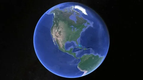 Seamless 4k loop of time lapse over North America with illuminated city lights Stock Footage 131543647