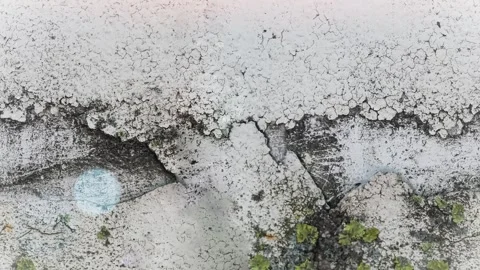 Seamless 4K looping vertical movement across an aged white plaster wall with Stockbeeldmateriaal 344125676